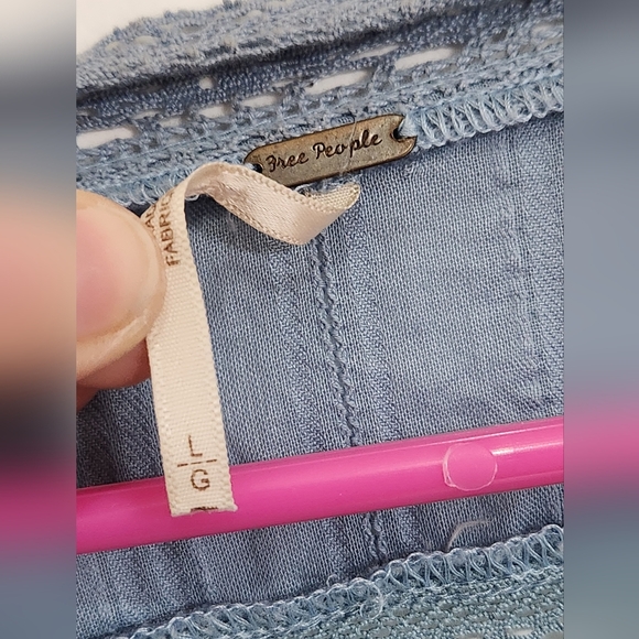 Free people follow your heart peasant blouse crop top sz large embroidery - Picture 6 of 12